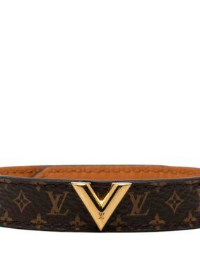 Louis Vuitton Monogram Essential Bracelet 17 Brown Gold
